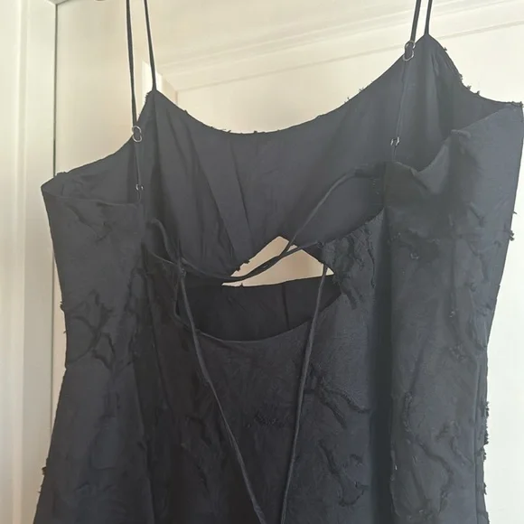 Banana Republic Floral Jacquard Cutout Midi Dress - Preppy Navy - 12 - Picture 8 of 10